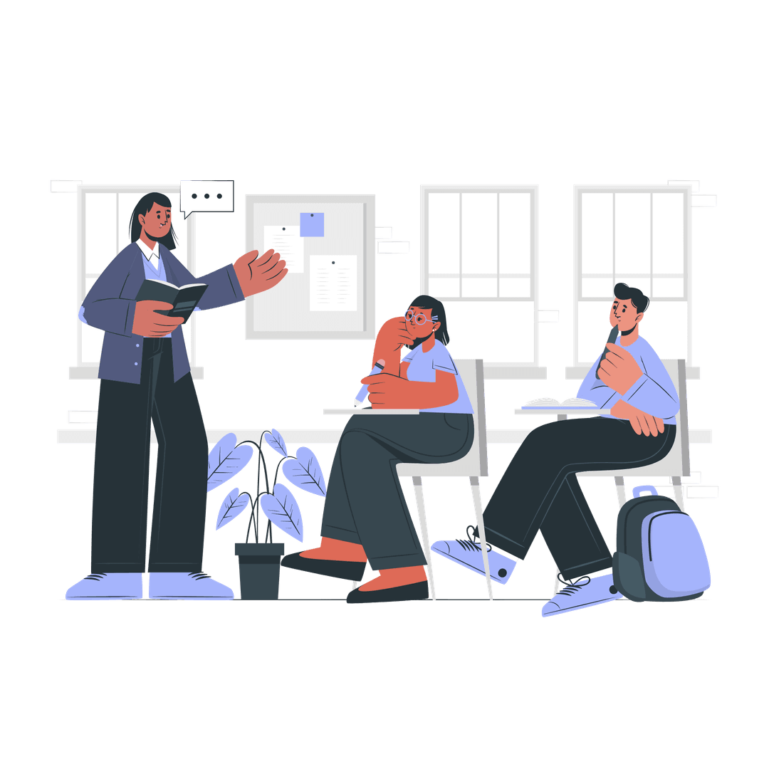 Students studying with the platform